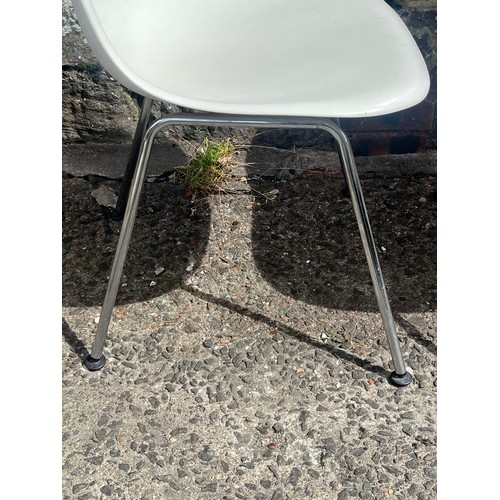 167 - 2 Charles & Ray Eames Vitra plastic 4 leg chairs.