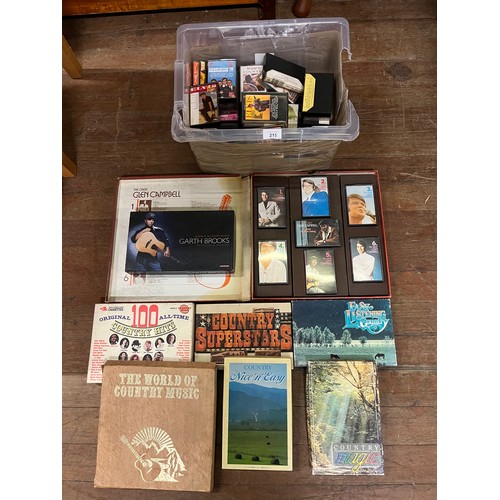 215 - Selection of Country cassettes & boxset cassettes to include Garth Brooks & Elvis etc.