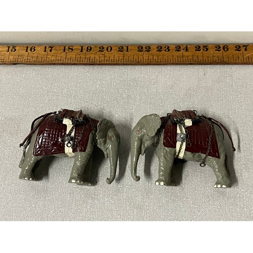 87 - A pair of heavy king cast elephants