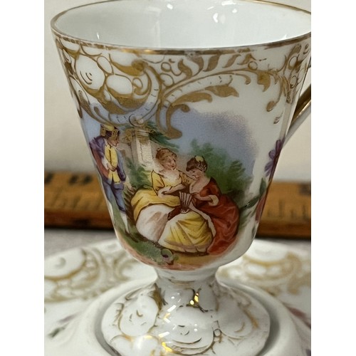 224 - Von schierholz of plaue floral cup & saucer