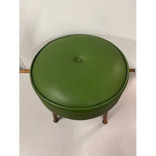 247 - Mid century green vinyl stool.