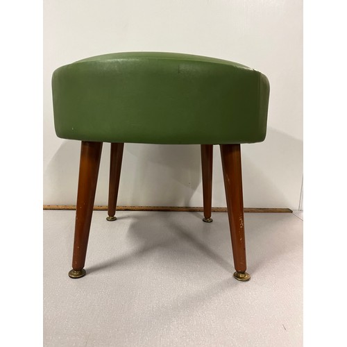 247 - Mid century green vinyl stool.