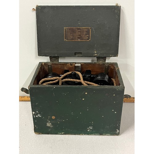 118 - WW2 Military field telephone in original case stamped 