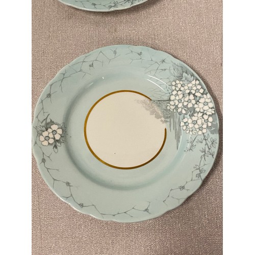 478 - 21 piece Aynsley pastel blue floral tea set