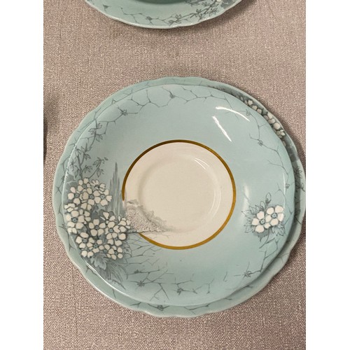 478 - 21 piece Aynsley pastel blue floral tea set