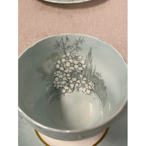 478 - 21 piece Aynsley pastel blue floral tea set