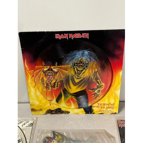 88 - 4 x Iron Maiden picture discs - The Number of the beast ltd edition 3 track - Be quick or be dead - ... 