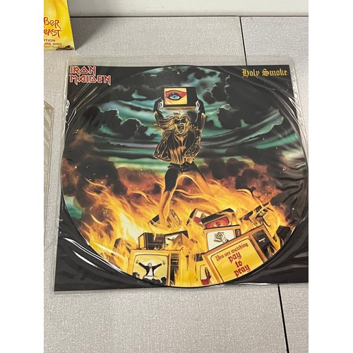 88 - 4 x Iron Maiden picture discs - The Number of the beast ltd edition 3 track - Be quick or be dead - ... 