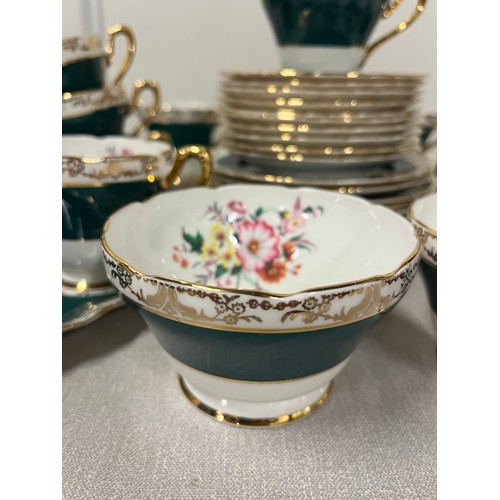 509 - sutherland h & m china floral & gilt tea set 35 pieces