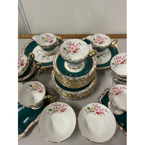 509 - sutherland h & m china floral & gilt tea set 35 pieces