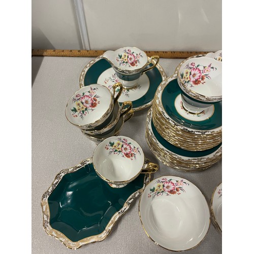 509 - sutherland h & m china floral & gilt tea set 35 pieces