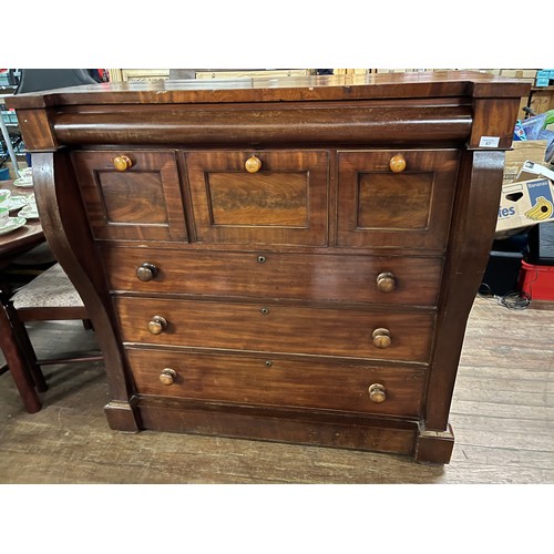 67 - Victorian Scottish OG Mahogany chest of drawers, Hidden top drawer, three deep drawers and three lar... 