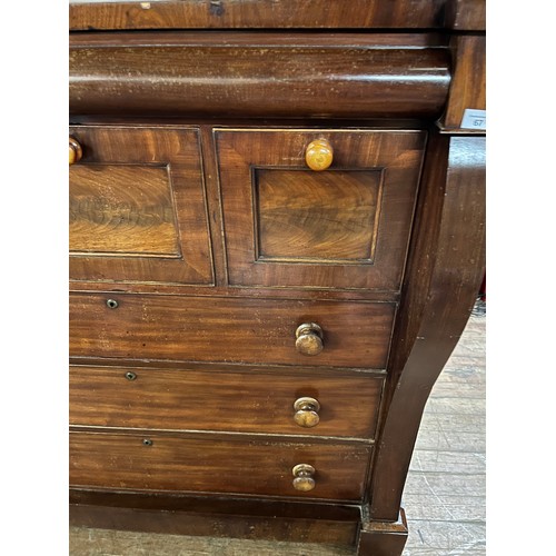 67 - Victorian Scottish OG Mahogany chest of drawers, Hidden top drawer, three deep drawers and three lar... 