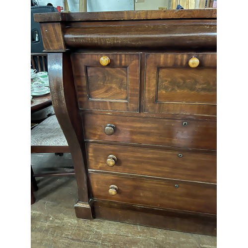 67 - Victorian Scottish OG Mahogany chest of drawers, Hidden top drawer, three deep drawers and three lar... 