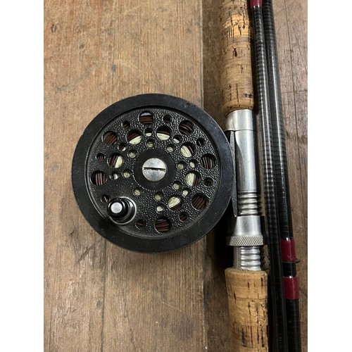 250A - Hardy 3 piece 16 foot carbon salmon fly rod with salmon fly reel