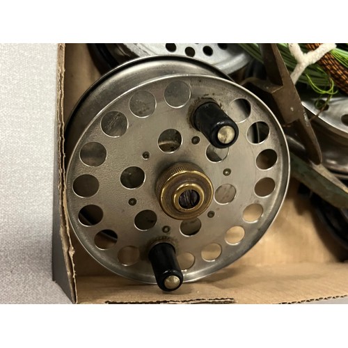 300A - 9 centre pin & fly fishing reels to include trice & young , rim fly , Diawa etc