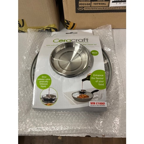 383 - 8 new & sealed JML cera craft aroma pot lids 20cm.