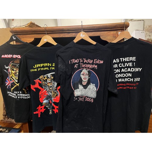 58 - 4 iron maiden T-shirts to include 2002 Brixton academy, 2008 twickenham, 2011 Japan the final fronti... 