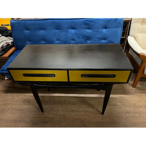 24 - Vintage upcycled G Plan fresco 2 drawer desk/console table with G Plan Brasilia chair.  42x29x18