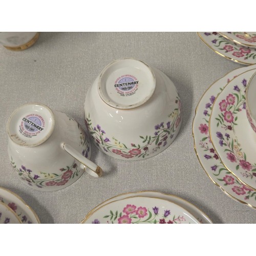 252 - 20 Piece UCBS Centenary Windsor China tea set.