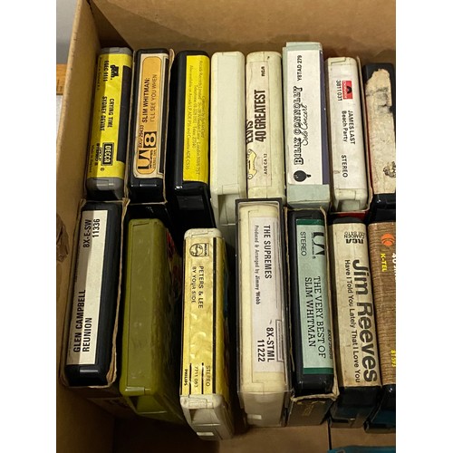 443 - Box of 8 tracks to include Slip whitman & Billy Connolly etc.