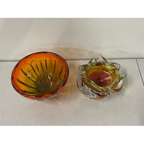 460 - 2 bohemian glass bowls