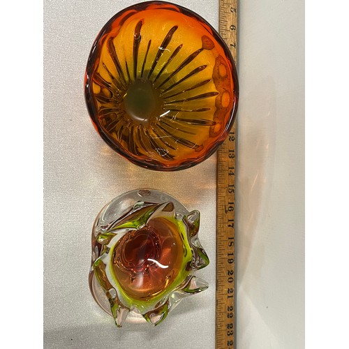 460 - 2 bohemian glass bowls