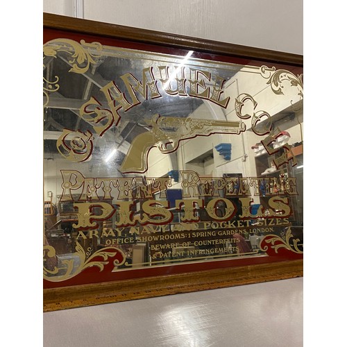 52 - Large advertising mirror (Col Samuel Colt Pistols) 86cm x 60cm