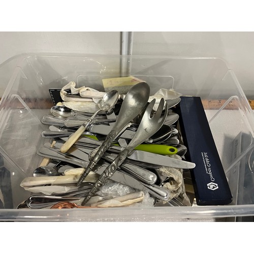 98 - Selection of cutlery to include Amefa & Wm Rogers silver plated spoons etc.