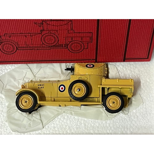 105 - 2 x boxed Matchbox models 1920 Rolls Royce armored car along with 1880 Merriweather Greenwich steam ... 