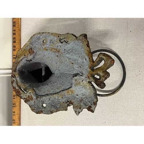 34 - Large metal horse door knocker. 10