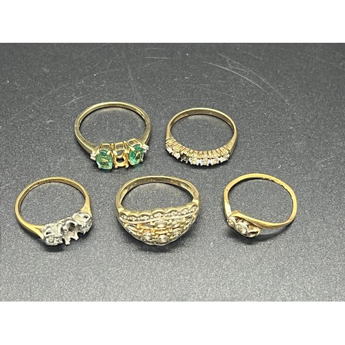 67 - 5 9ct gold scrap rings 10.2grams