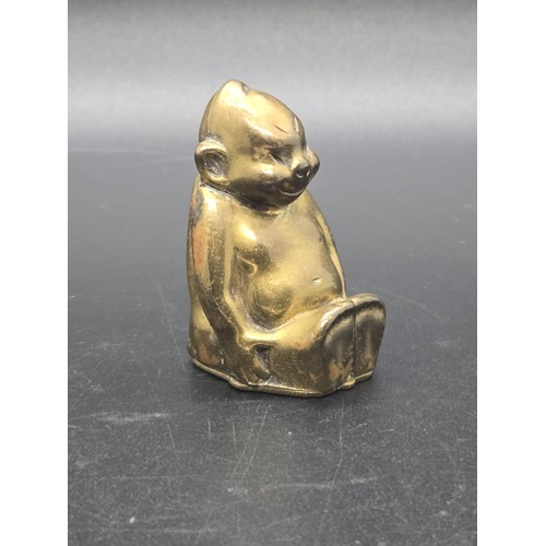 73 - Rare Antique brass Billiken/Florence Pretz vesta case stamped 
U.S.P - Oct.6.08 - D.R.G.M