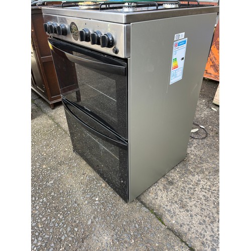 454 - indesit gas double oven cooker