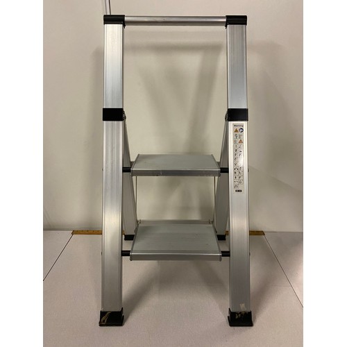 418 - Aluminum folding step ladder.