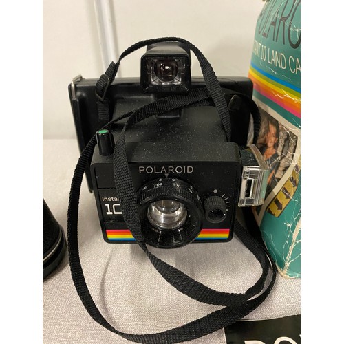 429 - Vintage Polaroid instant 10 land camera along with 2 sets of binoculars to include Boots pacer & Mir... 