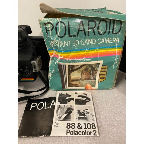 429 - Vintage Polaroid instant 10 land camera along with 2 sets of binoculars to include Boots pacer & Mir... 