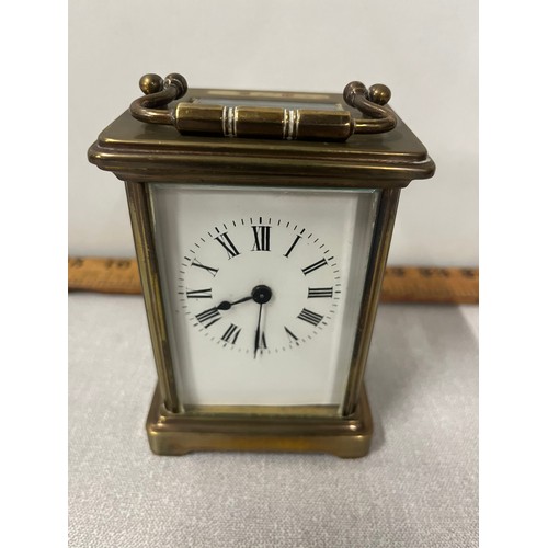 9 - Antique french brass carriage clock (working )