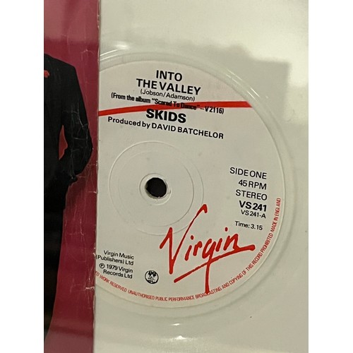 39 - Framed white vinyl single by the skids (into the valley) 15