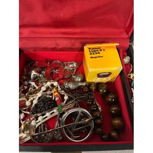 48 - Box of assorted costume jewellery to include 925 silver, rings, Mexican, Filigree etc.