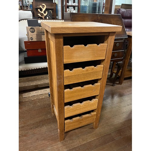 172 - Solid wood wine holder (holds 15 bottles) 5 drawers pull out.