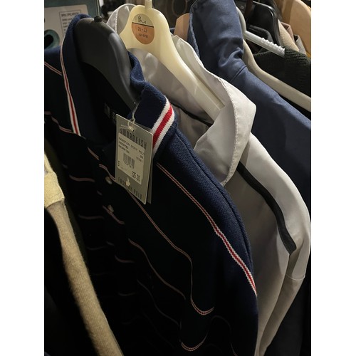 503 - Selection of gents new clothing mainly with tags, to include coats, shirts & t shirts etc.