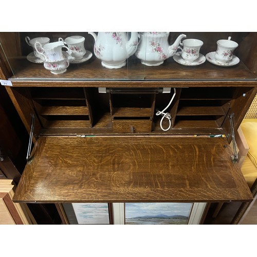 71 - Vintage oak bookcase with pull down section by Minty Limited Library specialist Oxford