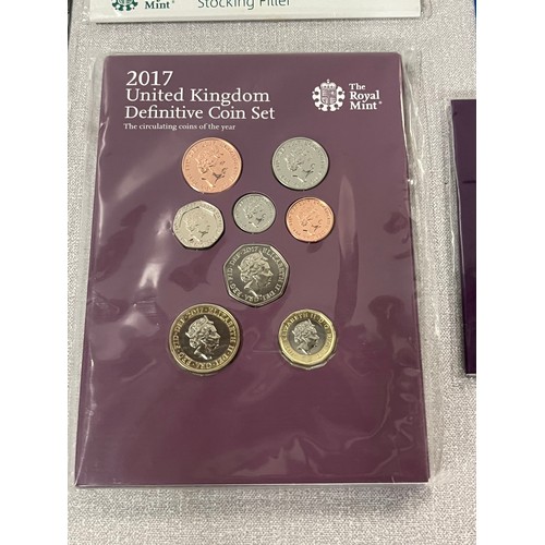 290 - royal mint coin set, king charles 50p along with stamp sets