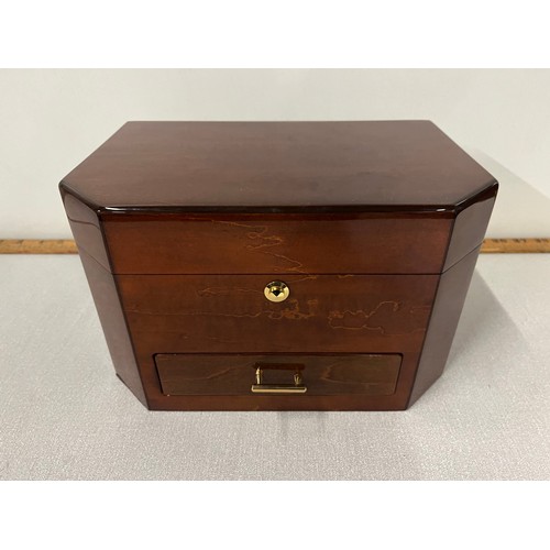 294 - Mahogany fitted jewellery box.