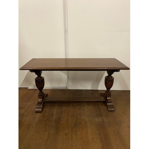 34 - Antique oak small refectory style under window table 36