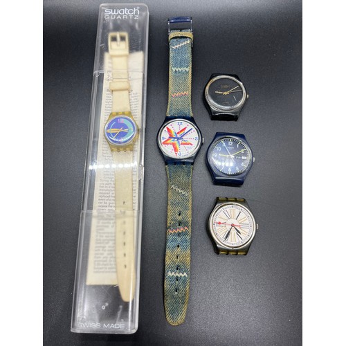 42 - 5 vintage swatch watches 3 have working batteries