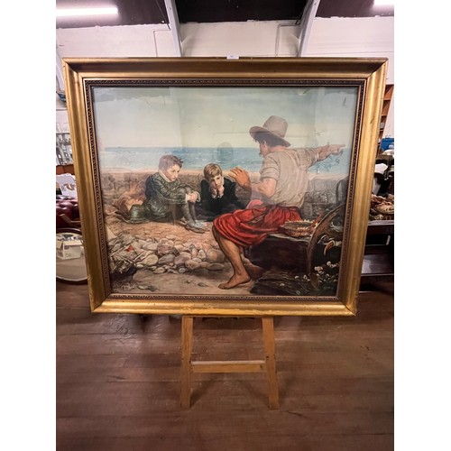 58 - Large gilt framed print of 'The Boyhood Raleigh' after John Everett Millais 1870 43