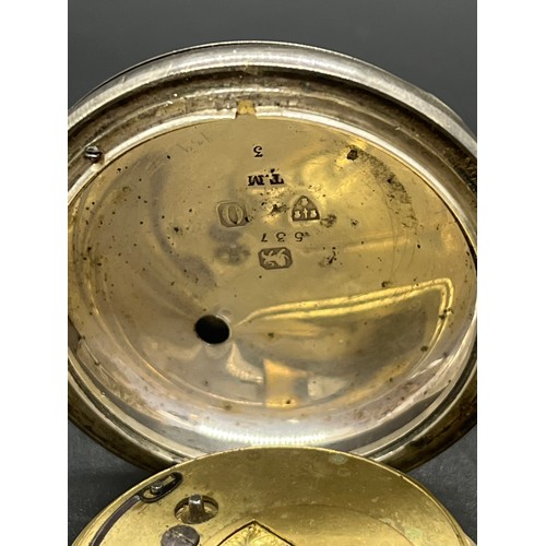 123 - Silver hallmarked pocket watch stamped Weir, 25 Argyle St & 66 Buchanan St (working) inner glass mis... 