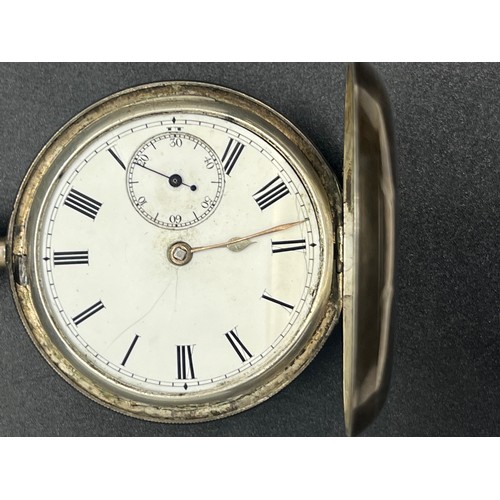 123 - Silver hallmarked pocket watch stamped Weir, 25 Argyle St & 66 Buchanan St (working) inner glass mis... 